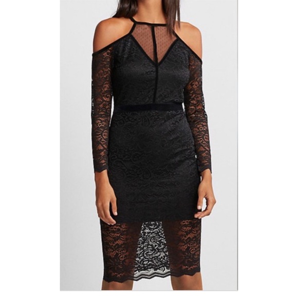 Express Dresses & Skirts - Black Lace Midi Dress